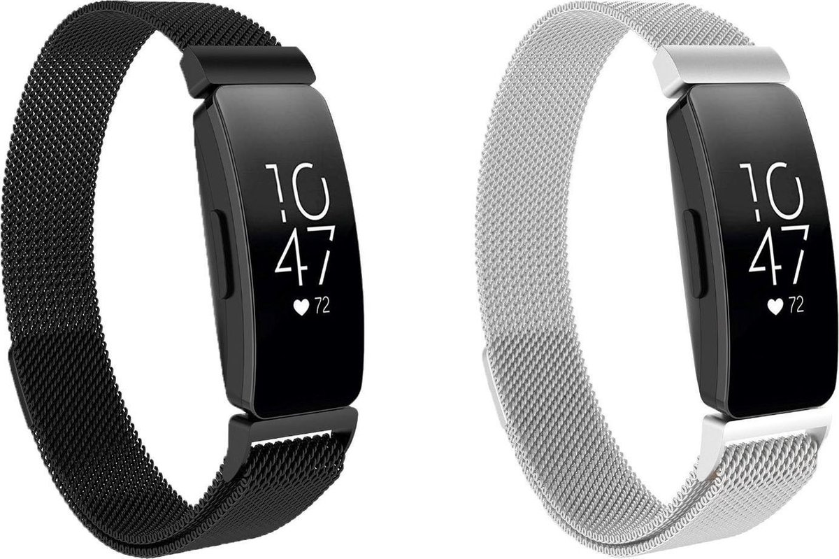 KELERINO. Milanese bandjes geschikt voor Fitbit Inspire (HR) - 2-pack - Small