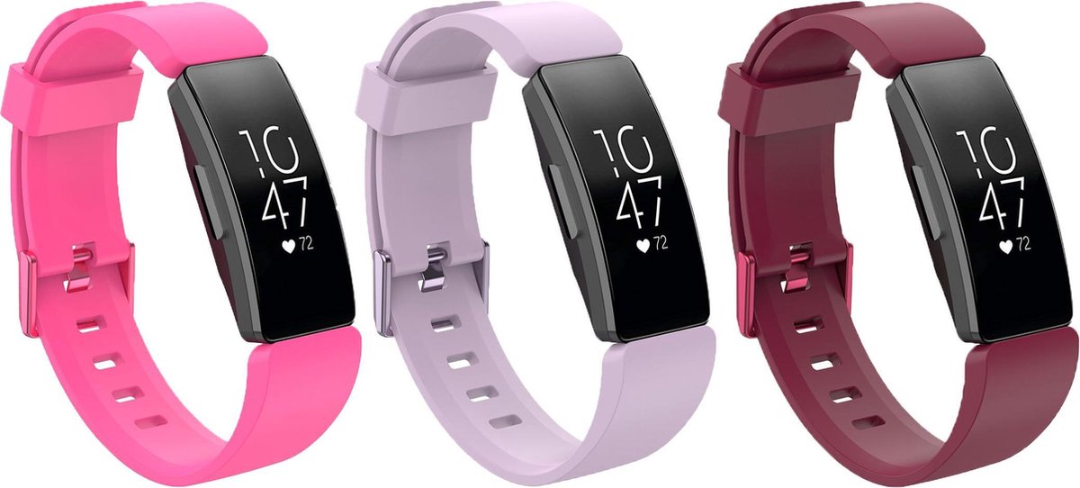 KELERINO. Siliconen bandjes geschikt voor Fitbit Inspire (HR) - 3-pack - Small