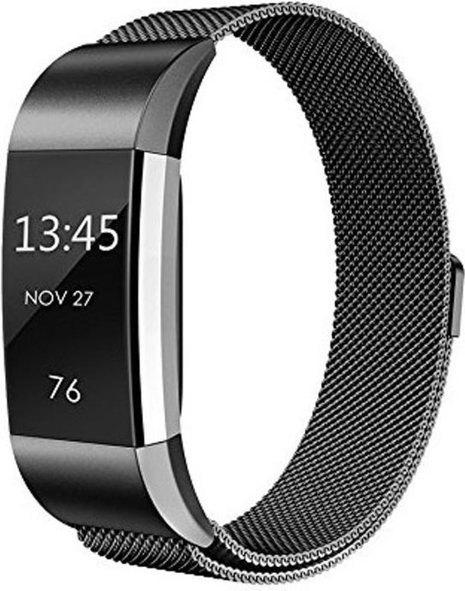 HappyWatch Milanees bandje - Fitbit Charge 2 - Zwart - Small