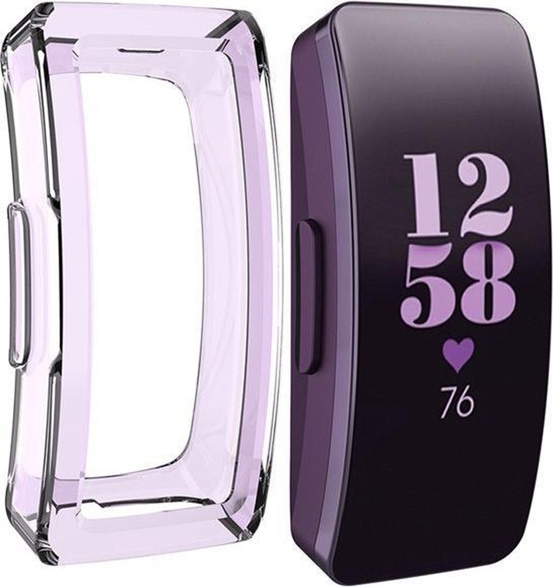 KELERINO. Screen Cover geschikt Voor Fitbit Inspire - Verhard Plastic - Lila