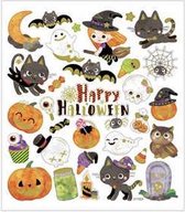 Stickers, vel 15x16,5 cm, circa 32 stuk, Halloween, 1vel