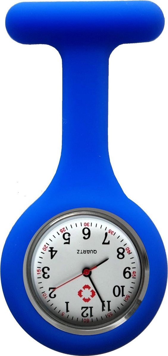Fako® - Verpleegstershorloge - Zusterhorloge - Verpleegster Horloge - Siliconen Uni - Royal Blauw