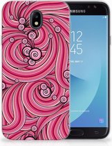 Geschikt voor Samsung Galaxy J7 2017 | J7 Pro TPU siliconen Hoesje Swirl Pink