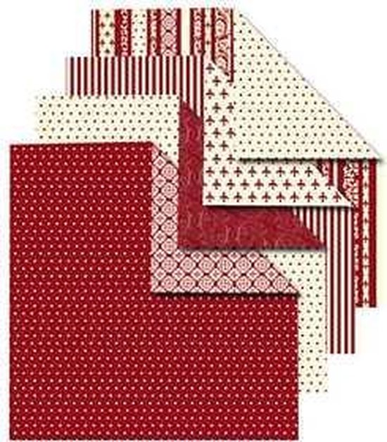 Vivi Gade Origamipapier 15 X 15 Cm Wit/rood 50 Vellen