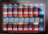 Vallejo val72291 - Game Color Set Leather and Metal verf set- 16 x 17 ml