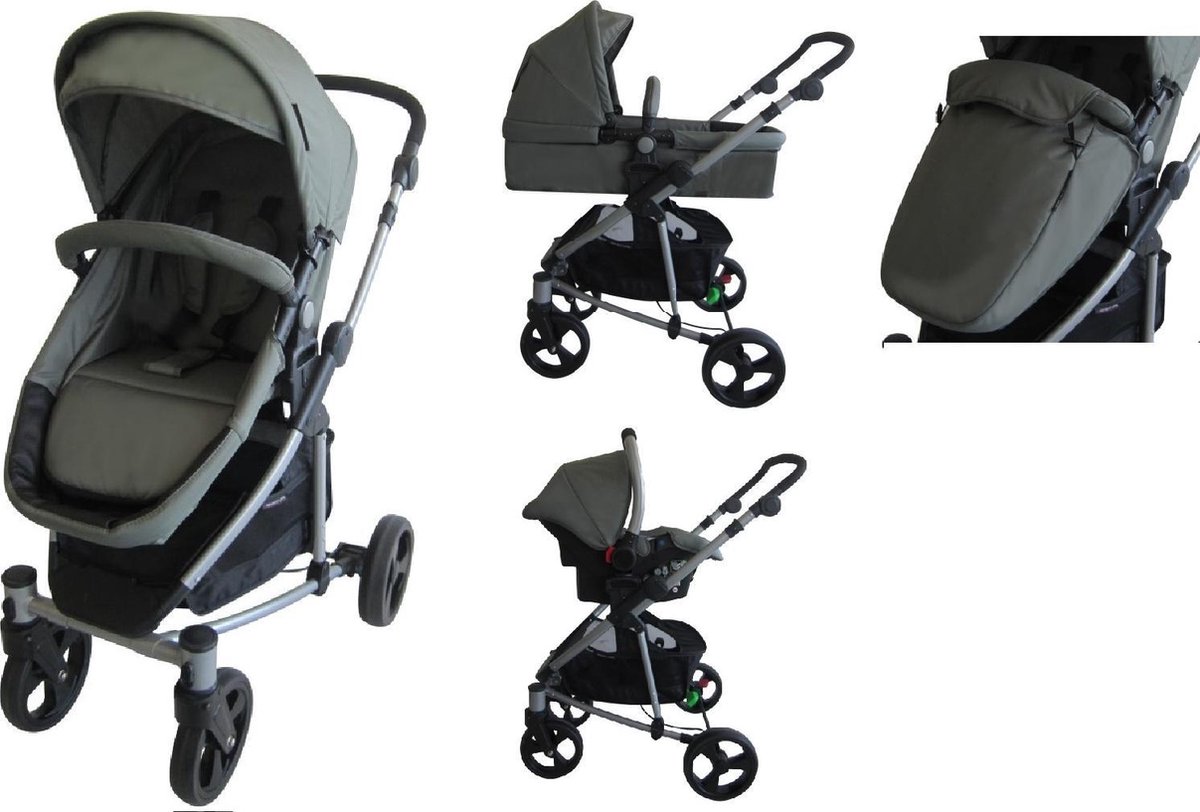 X Adventure  Inspire Combi Kinderwagen – Lichtgewicht – Donkergrijs – Inclusief autostoel