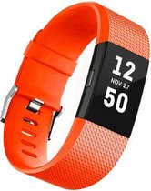 Classic Bandje Oranje geschikt voor FitBit Charge 2 – Siliconen Armband Orange - Small