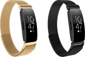 KELERINO. Milanese bandjes geschikt voor Fitbit Inspire (HR) - 2-pack - Large