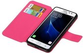 Mobieletelefoonhoesje.nl - Cross Pattern TPU Bookstyle Hoesje Voor Samsung Galaxy J3 Pro Roze