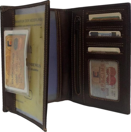 Castillo leren paspoort- / kentekenmap bruin RM9520