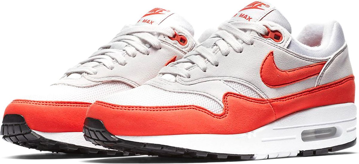 Nike Air Max 1 Sneakers Dames - grijs/rood - Maat 38 | bol.com