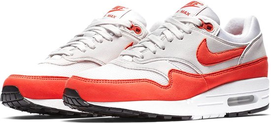 Nike Air Max 1 Sneakers Dames - grijs/rood - Maat 38