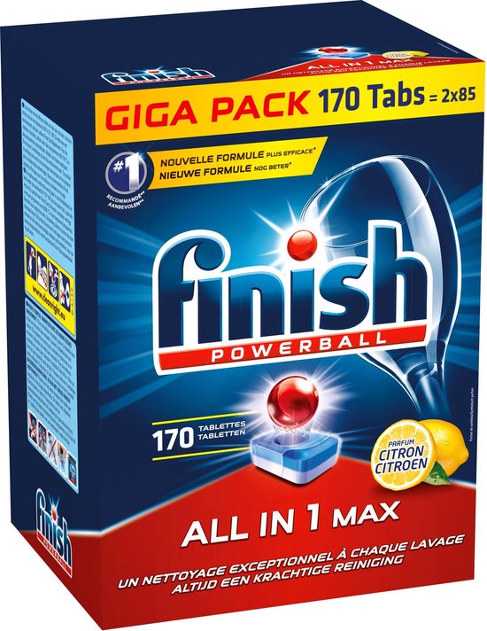 Finish All in 1 Max Citroen Vaatwastabletten - 170 Tabs - Voordeelverpakking