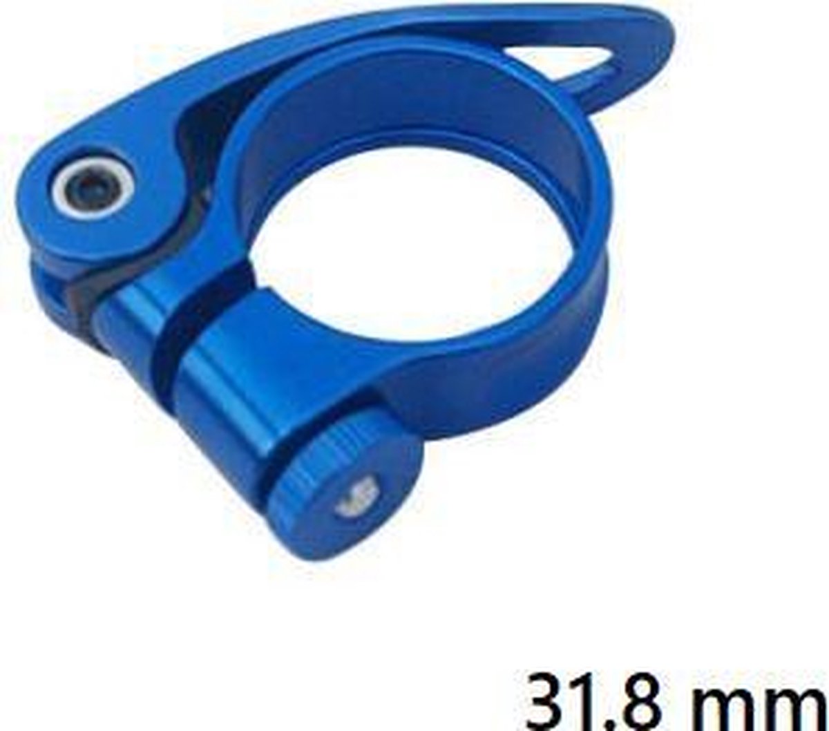 31,8mm Quick release zadelklem met lever voor 27.7 tot 28,6mm zadelpen - Blauw