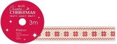 Katoen Kerst Lint (3m) - Sneeuwvlok - Create Christmas