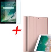 Hoes + Screenprotector geschikt voor iPad Air 10.5 (2019) / Pro 10.5 (2017) - Book Case Luxe Lederen - Mat Roségoud