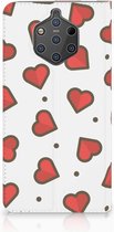 Nokia 9 PureView Standcase Hoesje Design Hearts