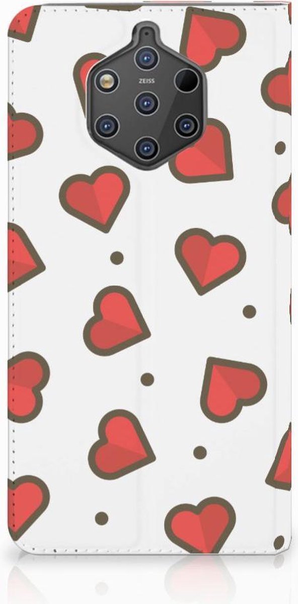Nokia 9 PureView Hoesje met Magneet Hearts