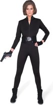 Karnival Costumes Sexy Agent Kostuum Dames Catsuit Vingerloze Handschoenen Riem Carnavalskleding Dames Verkleedkleding Volwassenen Carnaval - Polyester - Zwart - Maat L - 3-Delig C