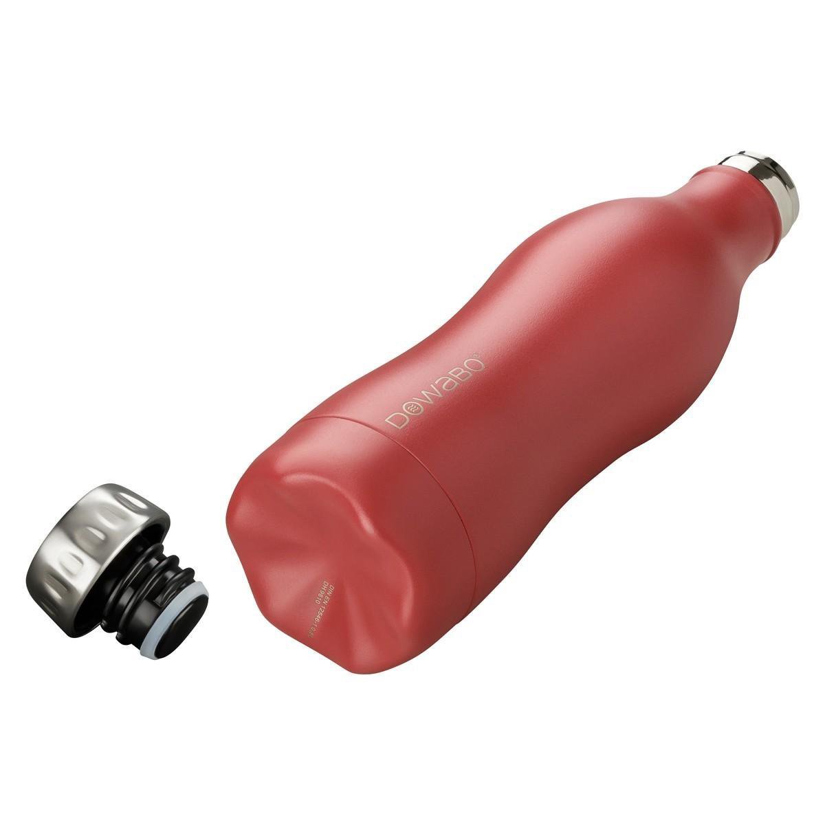 Dowabo© RVS Thermosfles 500 ml - Drinkfles - Thermoskan - Koolzuurhoudende Dranken - Lekvrij - Dubbelwandig - BPA Vrij – Thermosfles voor bruisende Drankjes, Outdoor, Werk, Sport, School, Fitness - Rood