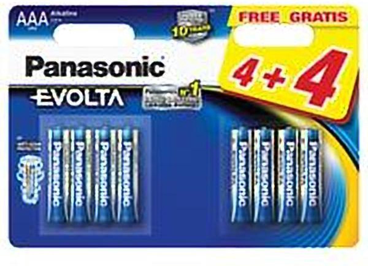 8x Panasonic AAA Evolta High Power Alkaline batterijen