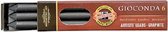 KOH-I-NOOR Graphite Leads for 5.6mm Diameter 80mm 6B Mechanical Pencil, 4864