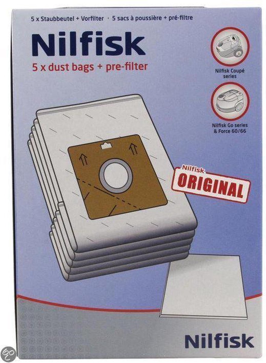 Nilfisk stofzuiger: stofzuigerzak Coupe & Go - 5 stuks + microfilter