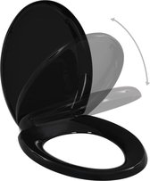 vidaXL Toiletbril soft-close quick-release design zwart