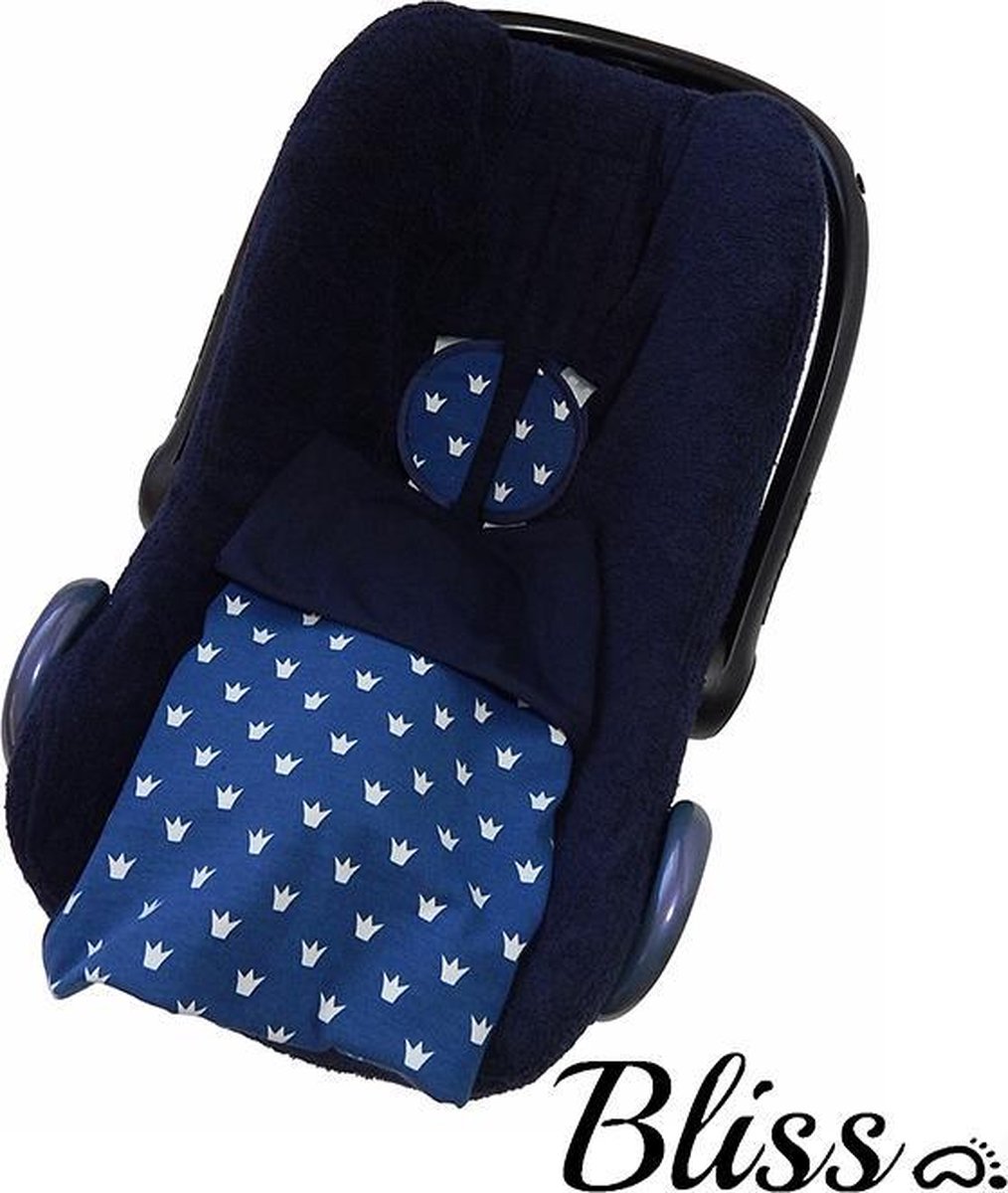 Wallabiezzz Baby deken - Wiegdeken - Omslagdoek Baby - Blauw / Wit - 75x90cm