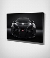 Bugatti La Voiture Noire Canvas - 100 x 70 cm - Auto - Schilderij - Canvas - Slaapkamer - Wanddecoratie  - Slaapkamer - Foto op canvas