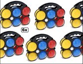 6x Jeu de boulesset kunststof 7-delig Free and easy