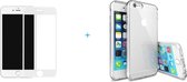 Full cover Glazen screenprotector | Tempered glass | Gehard glas voor iPhone 6/6S Plus + transparant hoesje