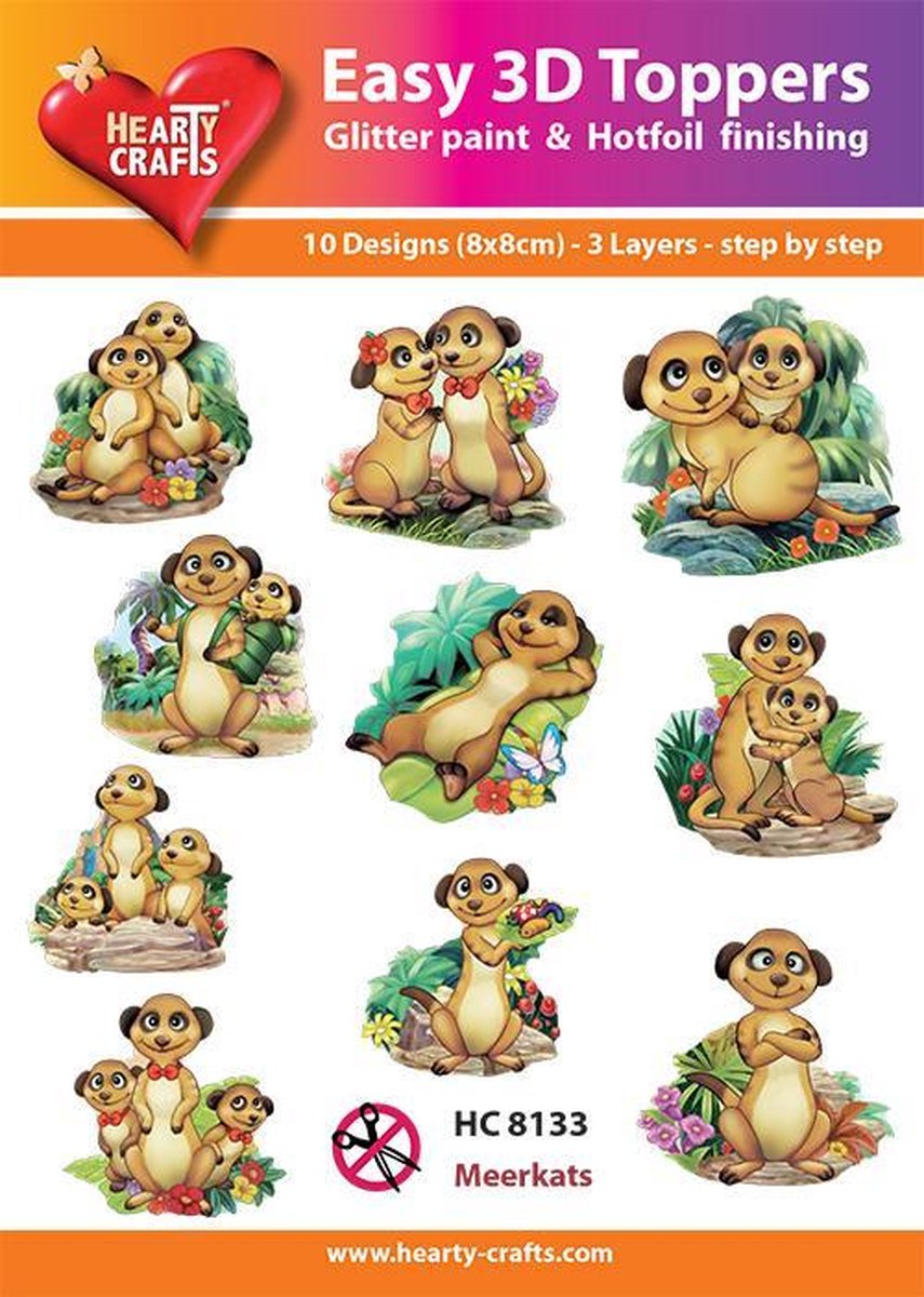 Easy 3D Toppers Stokstaartjes - HC8133