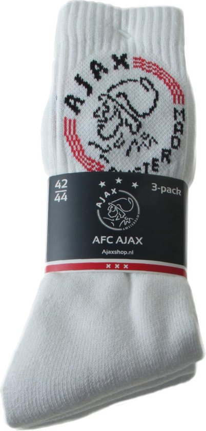 Ajax Sokken Wit Unisex 3-pack Maat 36/38 |