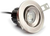 Premium dimbare Led inbouwspot / Kantelbaar / Rond / 5.5Watt / RVS / 3000k