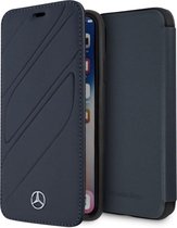 iPhone Xs/X Bookcase hoesje - Mercedes-Benz - Effen Donkerblauw - Leer