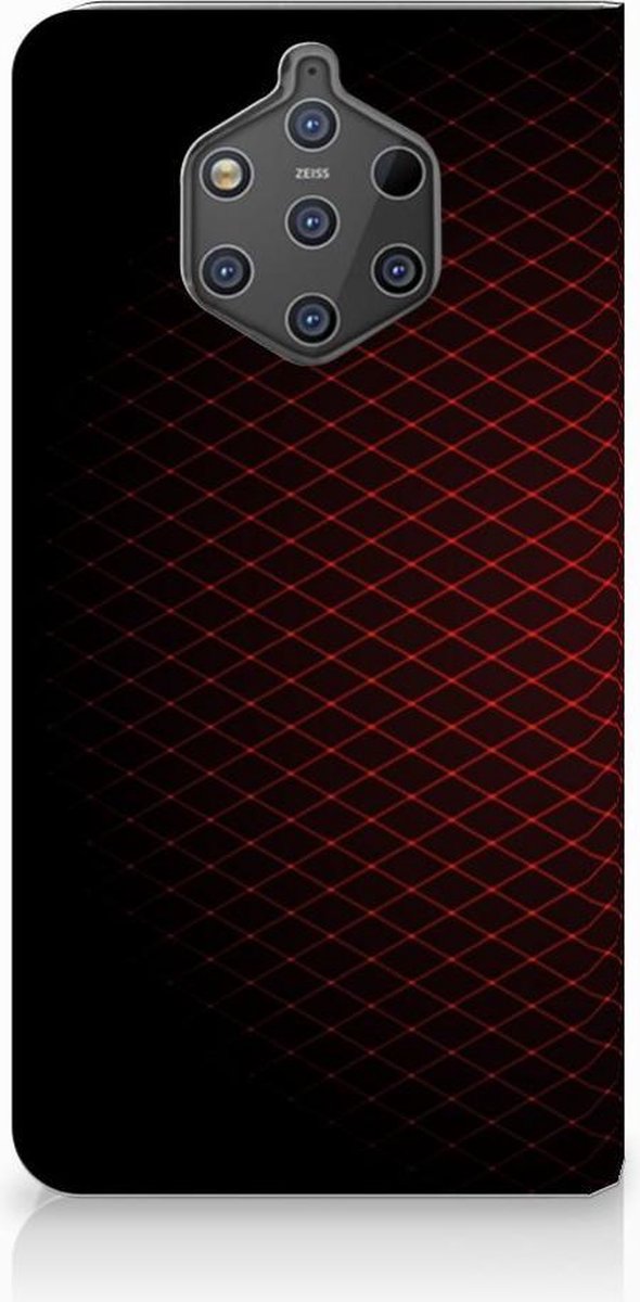 Nokia 9 PureView Hoesje met Magneet Geruit Rood