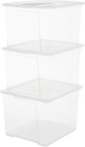IRIS Useful Storage Box Opbergbox - 30L - Kunststof - Transparant - Set van 3