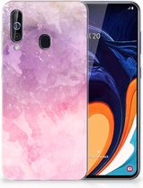 Geschikt voor Samsung Galaxy A60 Hoesje maken Pink Purple Paint