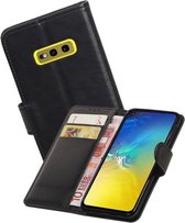 Zakelijke Book Case Telefoonhoesje Geschikt voor de Samsung Galaxy S10e - Portemonnee Hoesje - Pasjeshouder Wallet Case - Zwart