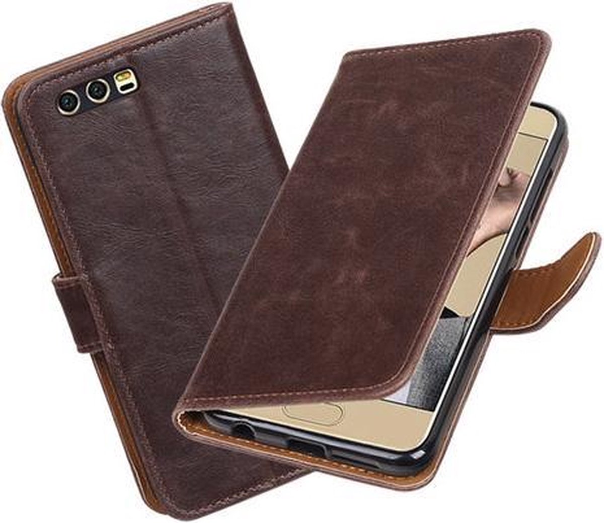 BestCases.nl Huawei Honor 9 Pull-Up booktype hoesje Mocca