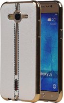 M-Cases Leder Look TPU Hoesje voor Galaxy J5 J500F Wit