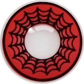 Crazy Party Lens Spiderweb Red gekleurde lenzen met lensdoosje