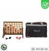 Afbeelding van het spelletje Luxe  Vier-op-een-Rij in Opbergtas-Top-Kwaliteit - Strategisch en tactisch spel - Compleet met stenen en houten release bar - Eco hout - Superluxe