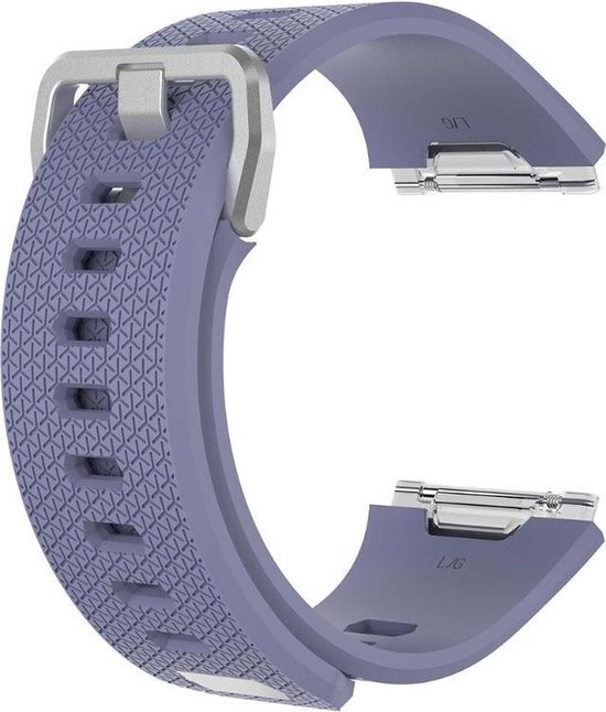 KELERINO. Siliconen Bandje geschikt voor Fitbit Ionic Gespsluiting - Licht Grijs - Small