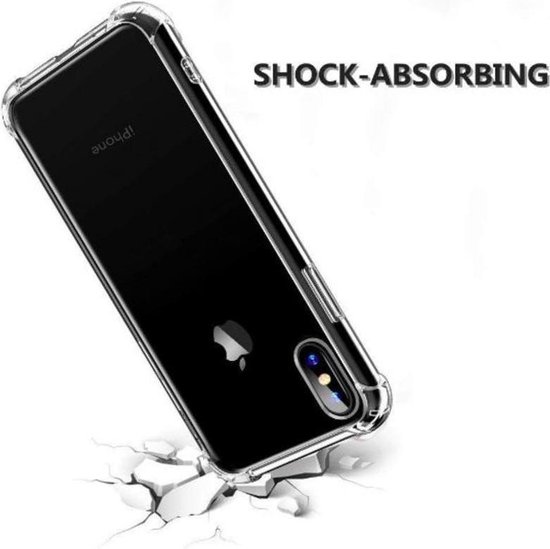 Doorzichtig Hoesje Hoes voor iPhone X / Xs / 10 Siliconen Shock Proof TPU  Case - met... | bol.com