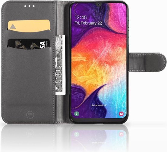 Coque Téléphone Samsung Galaxy A50 Coque de Protection pour Béton Bois