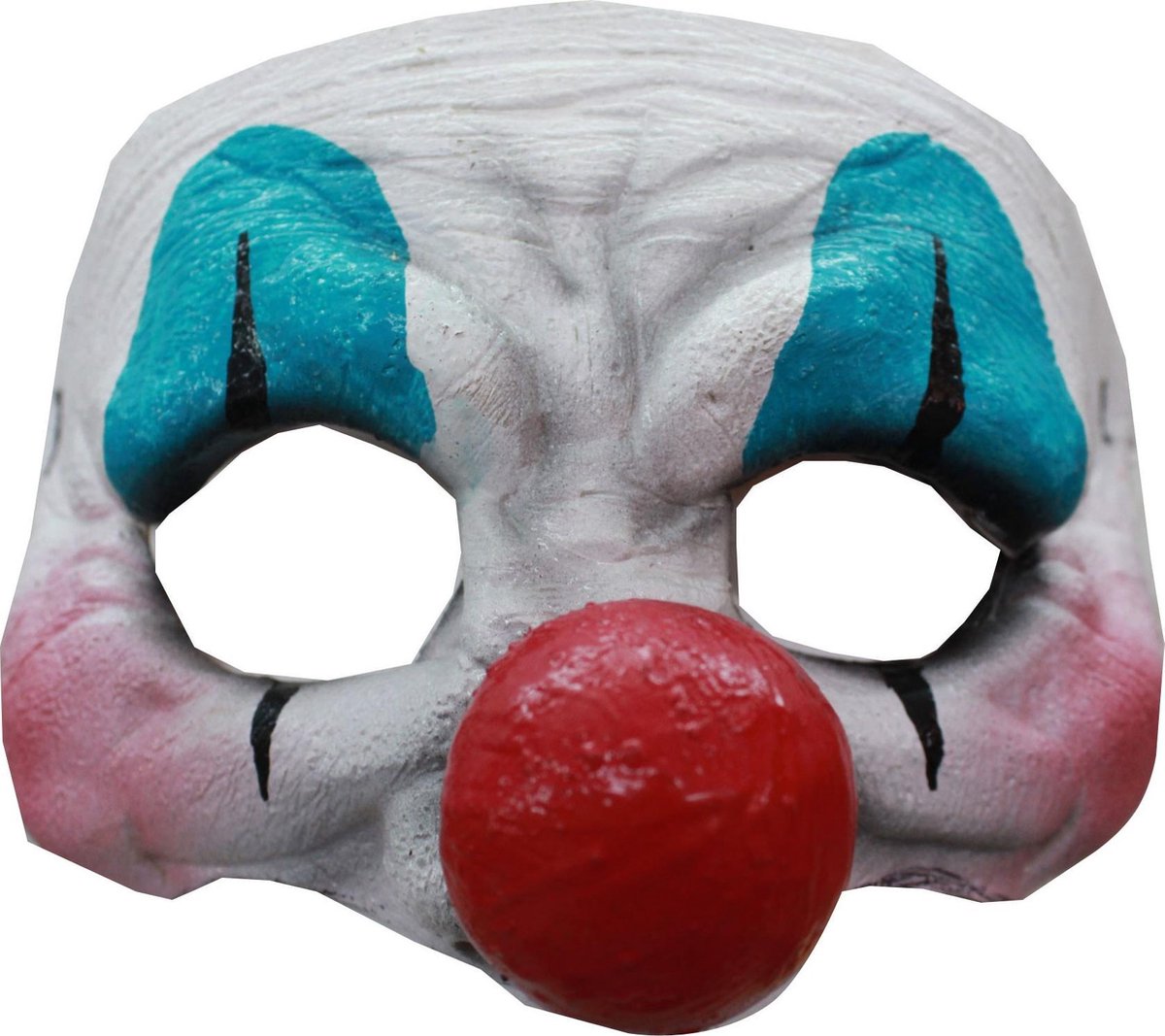 Afbeelding van product Partychimp Halfmasker Happy Clown Latex Wit/blauw/rood One-size