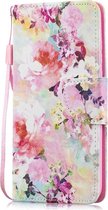 Shop4 - Huawei P30 Lite Hoesje - Wallet Case Kleurrijke Bloemen