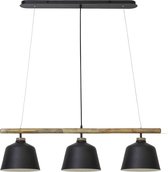 Light & Living Hanglamp Banu - Zwart/Hout - 102x25x30cm - 3L
